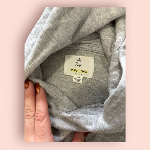 Arie offline pull over grey hoodie oversized with thumb holes size small - Picture 5 of 5